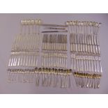 Mappin and Webb canteen of silver plated flatware for twelve place settings