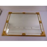 A rectangular wall mirror with gilded wooden frame, 89.5 x 118cm