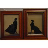 Samuel Metford (1810-1896) two maple framed Victorian silhouettes to include a seated lady facing