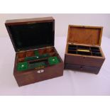 A 19th century rectangular rosewood jewellery box with hinged cover, pull-out tray and secret side