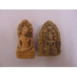 Two oriental ceramic plaques of Buddha