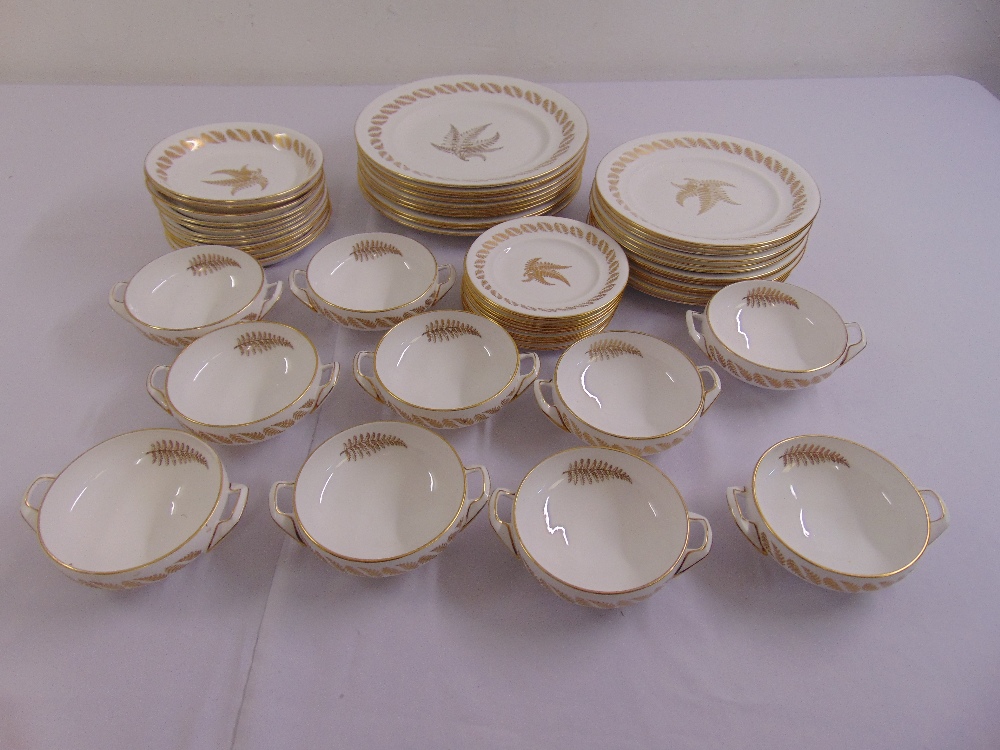 Spode Golden Fern part dinner service to include plates and bowls (53)