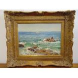 Augustus Morton Hely-Smith (1862-1941) framed oil on panel titled The Rising Tide, signed bottom