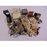 A quantity of costume jewellery and watches to include necklaces, bracelets and rings