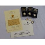 Five 2009 Queen Elizabeth II half crown pure gold coins in sealed plastic capsules to include a