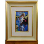 Sheree Valentine-Daines framed oil on panel titled Rockpool Paddle, monogrammed bottom right, 29.5 x