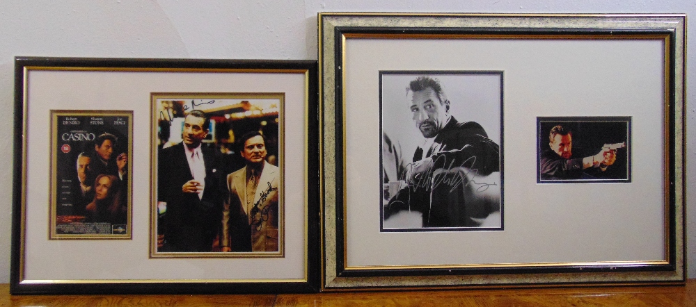 Two framed and glazed photograph collages for Robert de Niro featuring Casino with Joe Pesci, to