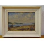 Leslie Kent framed oil on panel of Brownsea Island Poole Harbour, signed bottom left, 25.5 x 36cm