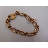 9ct yellow gold large link bracelet, approx total weight 10.5g