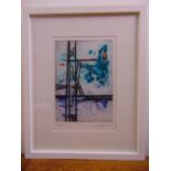 Dora Stefanova framed and glazed polychromatic abstract forms, limited edition 22/200 signed