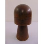 A Victorian mahogany milliners mould of oval and conical sections