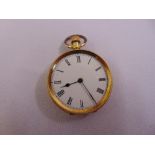 18ct yellow gold open faced pocket watch A/F