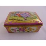 A Sevres style hand painted rectangular covered box, signed Galic