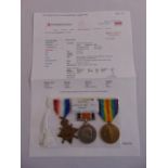 WWI trio of medals to include 1914-15 Star, George V medal and Great War for Civilisation medal
