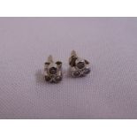 A pair of 9ct white gold and diamond earrings, approx total weight 1.3g