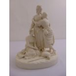 A Minton Parianware figural group of Naomi and her daughters in law on oval naturalistic base, no.