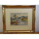 William Joseph King framed and glazed watercolour titled Collecting Water, signed bottom right,