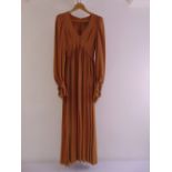 Biba vintage ladies mustard coloured dress circa 1970