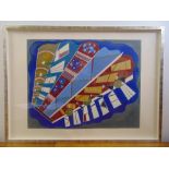 Wassily Kandinsky framed and glazed polychromatic lithograph, abstract forms with blind stamp,
