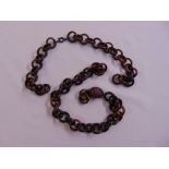 Rosewood chain necklace with silver and semi precious stone clasp to include original receipt A/F