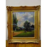 E.M. Eden framed and glazed oil of an English garden, signed bottom right, 34 x 29cm ARR applies