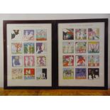 Edwina Sandys a pair of framed polychromatic lithographs of Adam and Eve in the Garden of Eden and