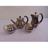 Elkington and Co. silver plated four piece teaset designed by Eric Clements