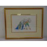 Michael Foreman framed and glazed watercolour titled The Emperor Sees His New Clothes, signed bottom