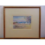 John Macwhirter RA. ASA 1839-1911 framed and glazed watercolour of a view of Cap d'Antibes, 17 x