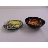 Two Moorcroft limited edition dishes Flame Lily 60/200 and Mushroom, marks to the base