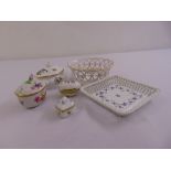 A quantity of Herend porcelain to include covered boxes and two dishes (6)