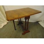 A Victorian walnut pembroke table ofcustomary form