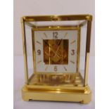 Jaeger LeCoultre Atmos clock with square face, enamel dial and Arabic numerals