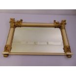 A 20th century rectangular painted wood decorative wall mirror