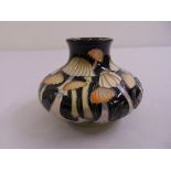 Moorcroft squat vase limited edition 73/150 decorated with mushrooms, designed by Vicky Lovett