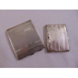 Two silver engine turned cigarette cases