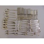 A quantity of silver and white metal flatware