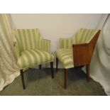 A pair of Art Deco upholstered occasional chairs