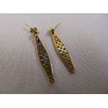 A pair of 9ct three colour gold earrings, approx total weight 3.3g