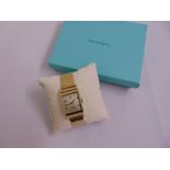 A Tiffany and Co. 14ct yellow gold 1947 gentlemans wristwatch, approx total weight 62.8g