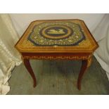 An Italian Sorrento style inlaid square games compendium table circa 1970s