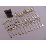 A quantity of silver and white metal to include flatware and a picture frame
