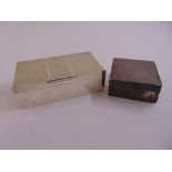 A silver Art Deco style rectangular cigarette box, hinged cover and cedar wood lined interior,