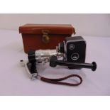 A Bolex Paillard 8mm cine camera with original leather carrying case