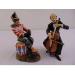 Two Royal Doulton figurines Drummer Boy HN2679 and The Cellist HN2226