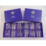 Two cased sets of six Edinburgh crystal cut whisky glasses