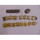 A quantity of oriental jewellery to include a white metal bracelet and matching locket and two