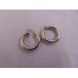 A pair of 9ct white gold hoop earrings, approx total weight 4.4g