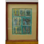 Henry Moore OM RA (1898-1986) framed and glazed signed collotype depicting seven panels of