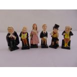 Six Royal Doulton miniature figurines Oliver Twist, Little Nell, Micawber, Sam Weller, Buzfuz and